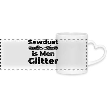 Lumberjack Statement Wood Sawdust Saw Forestry - Panoramic mug with heart handle - white - Front