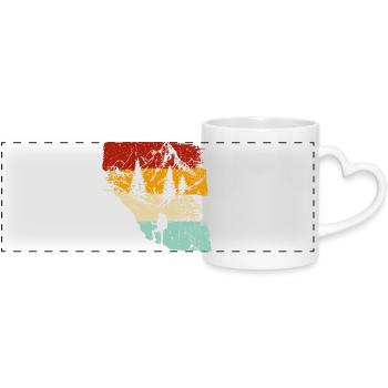 Sunset Forest Trek Retro - Panoramic mug with heart handle - white - Front