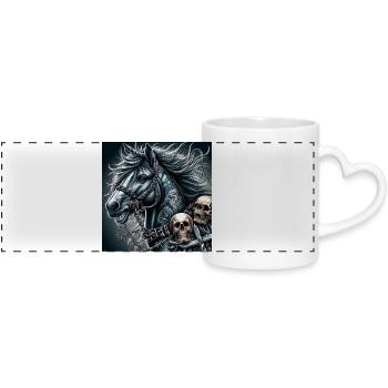 Cheval lourd - Mug panoramique avec anse en forme de cœur - blanc - Devant