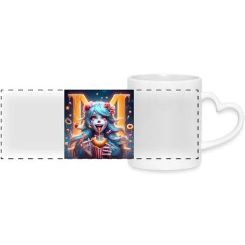 Clown Sweet Tooth 3D - Mug panoramique avec anse en forme de cœur - blanc - Devant