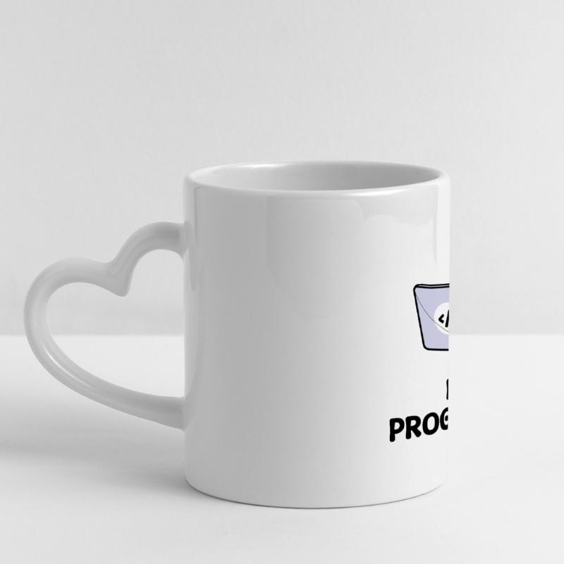 Programmierer Computer Code Developer Statement Panoramatasse mit Herzhenkel