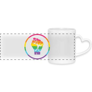 Mois de la fierté LGBTQ - Fierté ! - Mug panoramique avec anse en forme de cœur - blanc - Devant