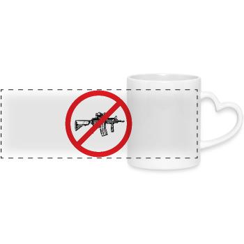 Arrêter la guerre / Arme interdite - Mug panoramique avec anse en forme de cœur - blanc - Devant