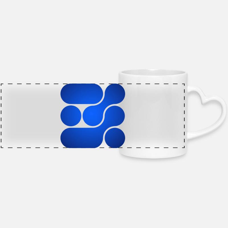 OCHOOO - Magic Blue - Panoramic mug with heart handle - white