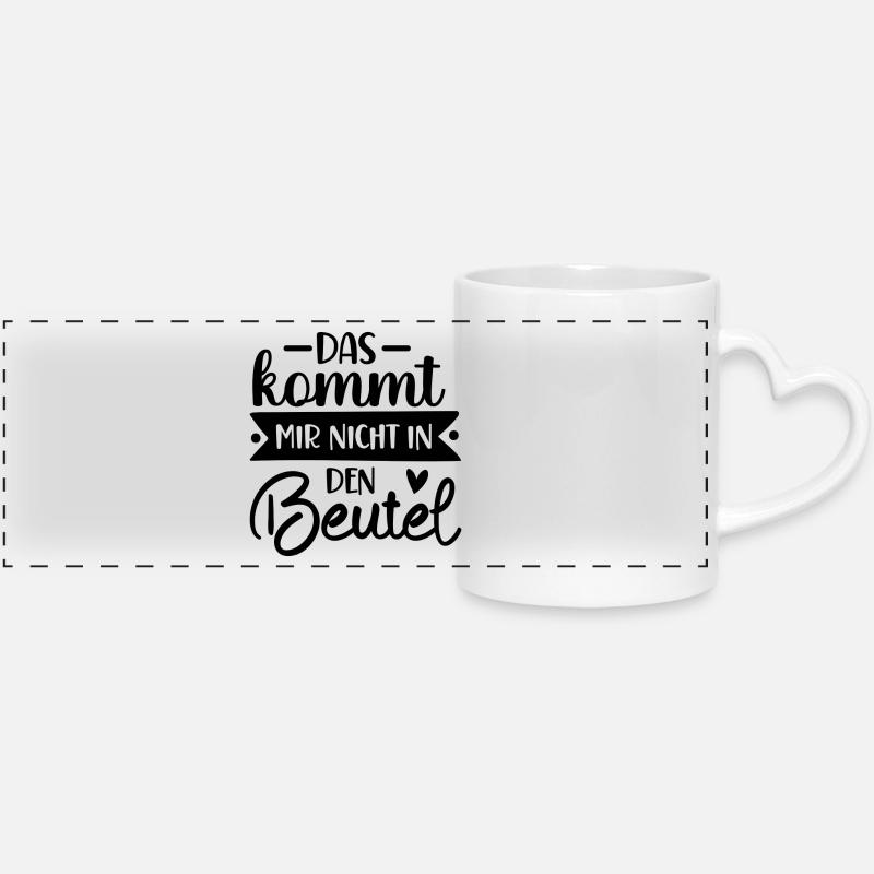 Shopping Stroll Bottle Shopping List Supermark - Panoramic mug with heart handle - white