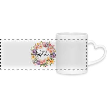 Meilleure sage-femme - design personnalisable - Mug panoramique avec anse en forme de cœur - blanc - Devant