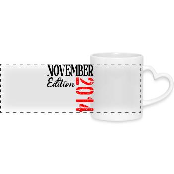 12th BIRTHDAY NOVEMBER 2014 - Panoramic mug with heart handle - white - Front