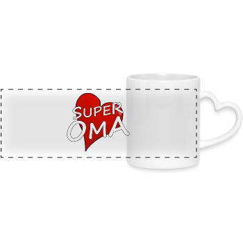 Super mamie - Mug panoramique avec anse en forme de cœur - blanc - Devant