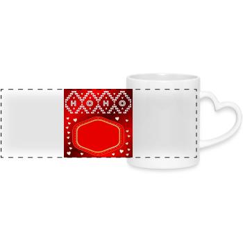 DESIGN YOUR OWN CHRISTMAS NAME BADGE - Panoramic mug with heart handle - white - Front