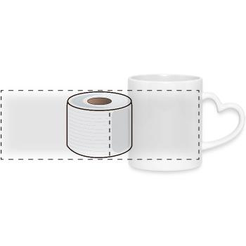 PAPIER TOILETTE PAPIER TOILETTE - Mug panoramique avec anse en forme de cœur - blanc - Devant