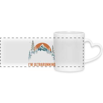 Je ne marche pas - Je cours ultra - Mug panoramique avec anse en forme de cœur - blanc - Devant