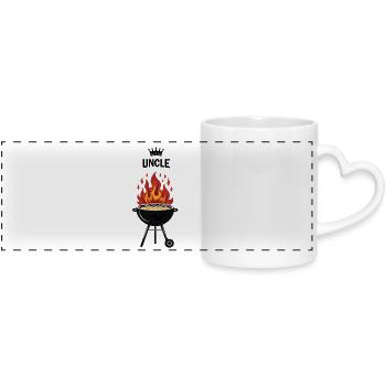Grillmeister – Uncle - Panoramic mug with heart handle - white - Front