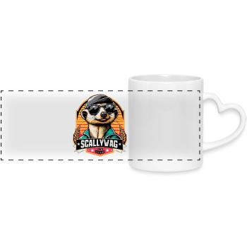 Scallywag of the Year Meerkat Funny Gift - Panoramic mug with heart handle - white - Front