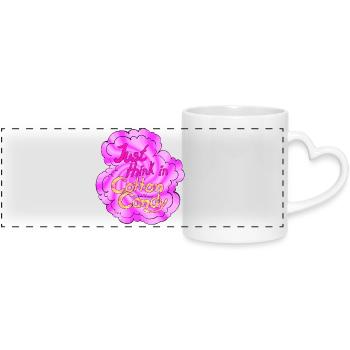 Cotton Candy Thinking swirl - Panoramic mug with heart handle - white - Front