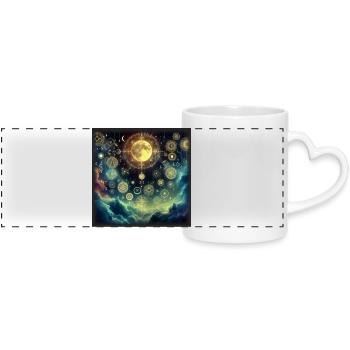 Astrologie mystique - Mug panoramique avec anse en forme de cœur - blanc - Devant