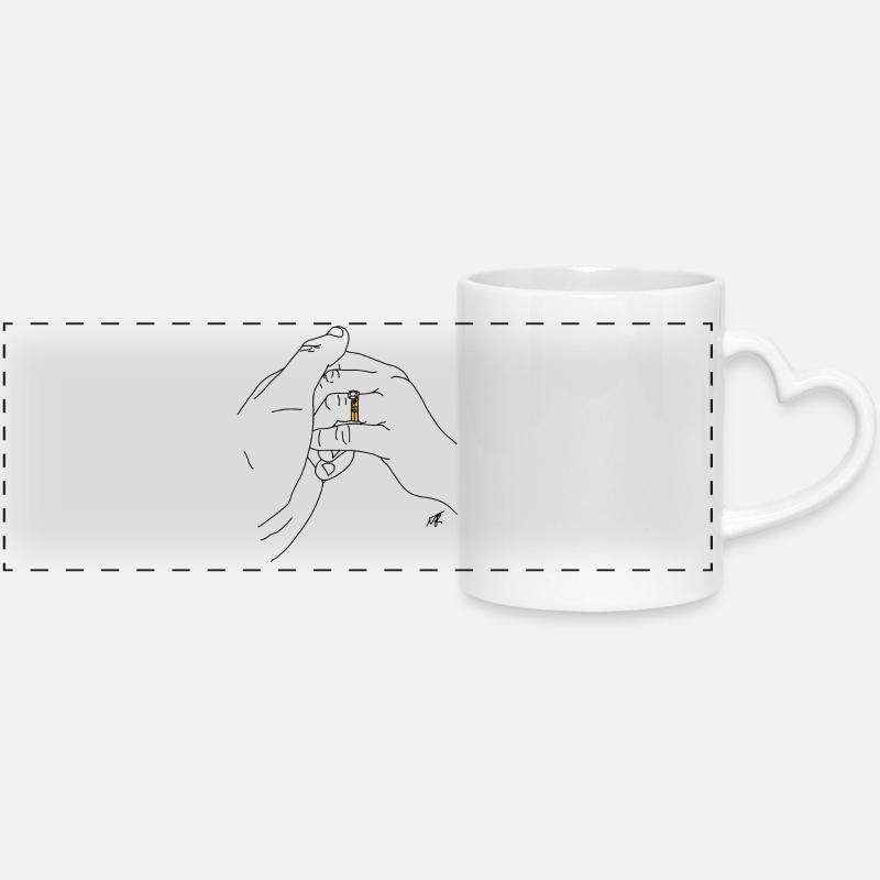 MJR - Marriage - Panoramic mug with heart handle - white