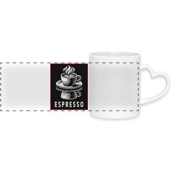 Espresso Vintage Style - Panoramatasse mit Herzhenkel - Weiß - Vorne