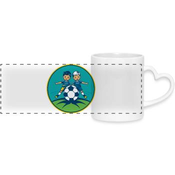 Football F-Youth - Panoramic mug with heart handle - white - Front
