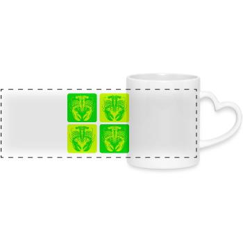 Lobster – symbol of the sea - Panoramic mug with heart handle - white - Front