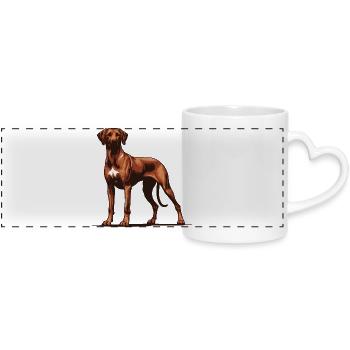 Rhodesian Ridgeback - Panoramatasse mit Herzhenkel - Weiß - Vorne