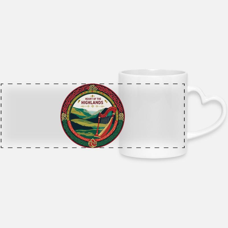 Écosse - Mug panoramique avec anse en forme de cœur - blanc