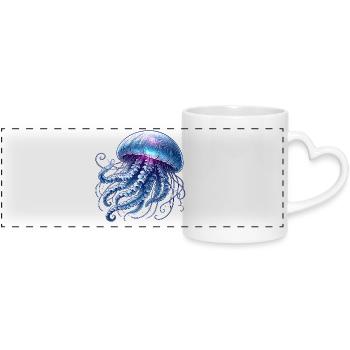 Conception de méduse - Mug panoramique avec anse en forme de cœur - blanc - Devant