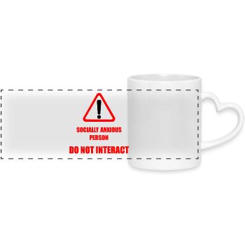 Do Not Interact - Panoramic mug with heart handle - white - Front