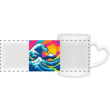 The (almost) wise wave - Panoramic mug with heart handle - white - Front