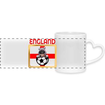 HORSE LOVES SOCCER FOOTBALL - Panoramic mug with heart handle - white - Front