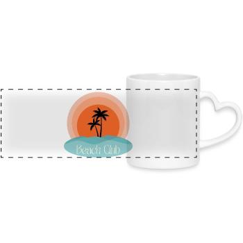 Beach Club Sunset - Panoramic mug with heart handle - white - Front