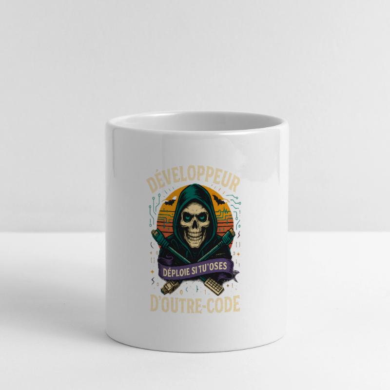Web Developer - Halloween Skull Panoramic mug with heart handle
