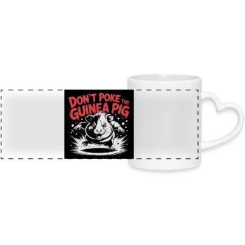Evil guinea pig with bite saying design - Panoramic mug with heart handle - white - Front