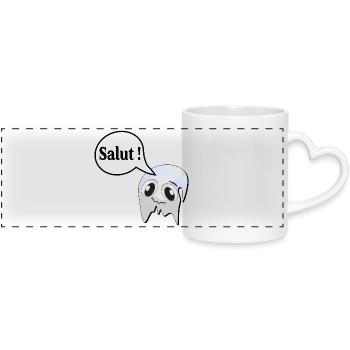 Hi Phantom - Panoramic mug with heart handle - white - Front