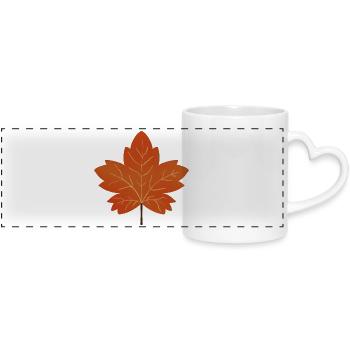 Illustration de feuille d’érable d’automne - Mug panoramique avec anse en forme de cœur - blanc - Devant