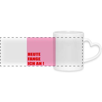 Powerful Motivation Self-Confidence - Panoramic mug with heart handle - white - Front