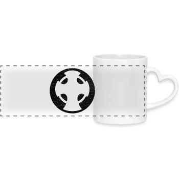 Novgorod cross black circle illustration - Panoramic mug with heart handle - white - Front