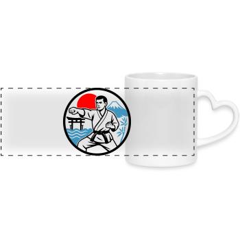 Karate Nature - Panoramic mug with heart handle - white - Front