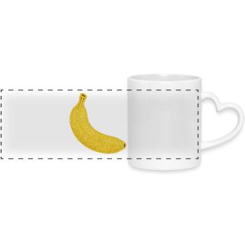 Glitzernde Bananen-Illustration - Panoramatasse mit Herzhenkel - Weiß - Vorne
