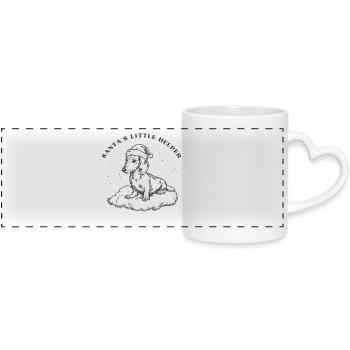 Santa's Little Helper - Retro Dachshund Xmas - Panoramic mug with heart handle - white - Front