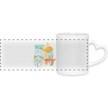 Tour mauresque Monserrate Sintra illustration - Mug panoramique avec anse en forme de cœur - blanc - Devant