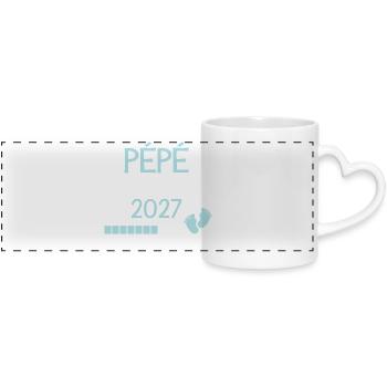 Grandpa in 2027 Gift Future Grandpa - Panoramic mug with heart handle - white - Front
