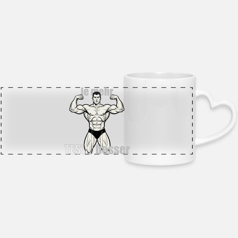 Muscle Hero Power Pose Print Design - Panoramic mug with heart handle - white