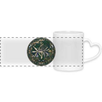 Vanilla orchid and foliage - Panoramic mug with heart handle - white - Front