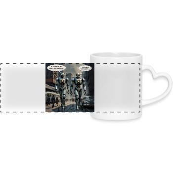 Robots – « Pensez-vous qu’ils nous ont vus ? » - Mug panoramique avec anse en forme de cœur - blanc - Devant
