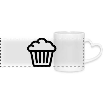 Muffin - Panoramatasse mit Herzhenkel - Weiß - Vorne