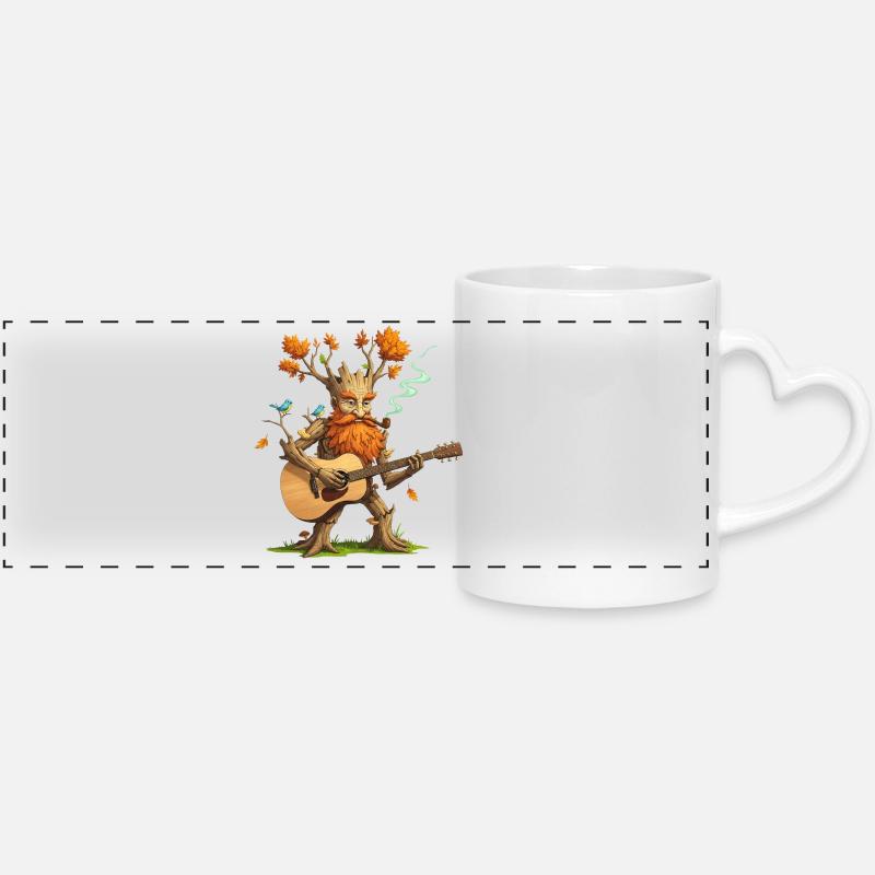Autumn Grove Troubadour - Panoramic mug with heart handle - white