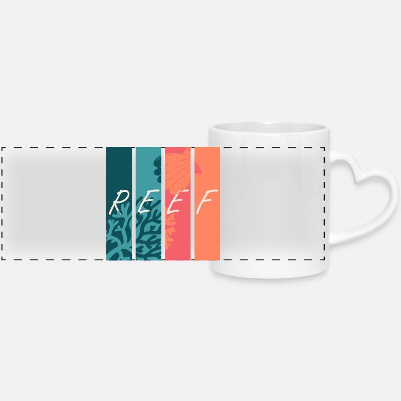 Reef Vibes - Panoramic mug with heart handle - white