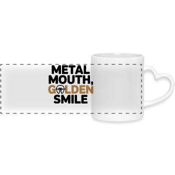 Bouche en métal Golden Smile Orthodontique Professionnel - Mug panoramique avec anse en forme de cœur - blanc - Devant