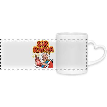Sir Racha - Drôle de sauce piquante médiévale Memeshirt - Mug panoramique avec anse en forme de cœur - blanc - Devant