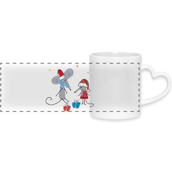 Weihnachten - Panoramatasse mit Herzhenkel - Weiß - Vorne